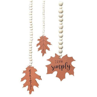 3 Set Beaded Fall Leaves - The Fox Decor